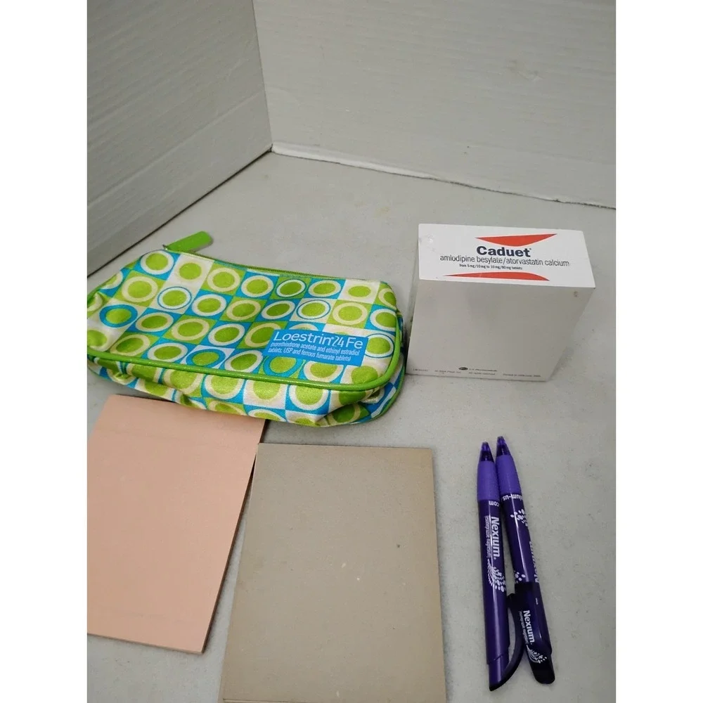 VTG & Mod Pharmaceutical Advertising Rep Paper Pens Case Note Pad ProVico Caduet